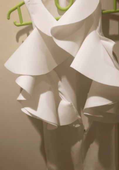 NEW White Bodycon with Open Ruffled Back - Picture 4 of 7